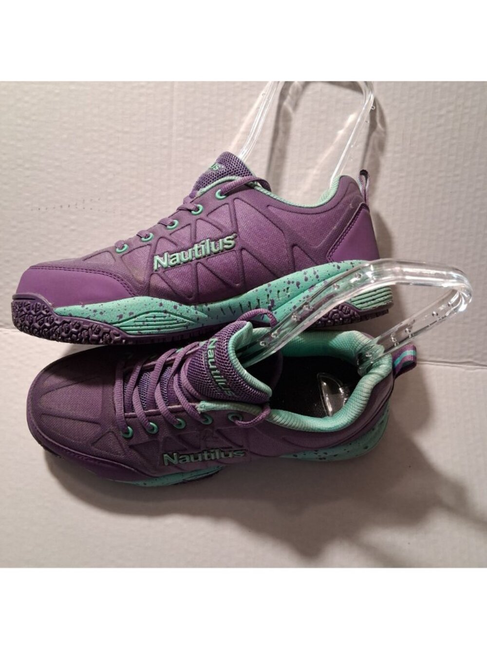 Nautilus Womens Safety Toe Athletic Shoes Purple & Mint N2157 Size 9W - Picture 5 of 9